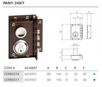 CERRADURA SANSON 240- 7 D 240 DER.