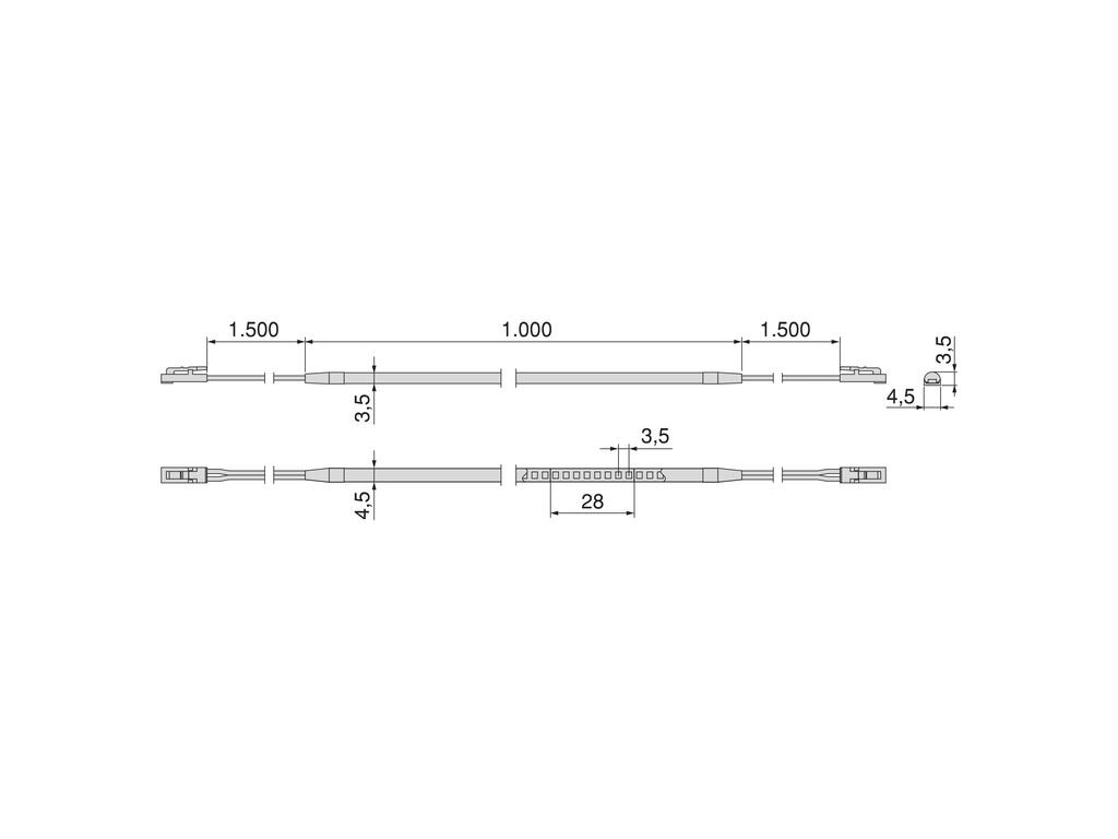 TIRA LED MINI SOBR 7,2W/M 1004MM 5229020