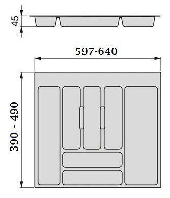CUBERTERO UNIVERSAL GRIS A.M-700 8323423