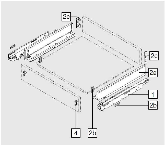 GUIA LEGRABOX 750.5001 (R-L)40KG(500MM)