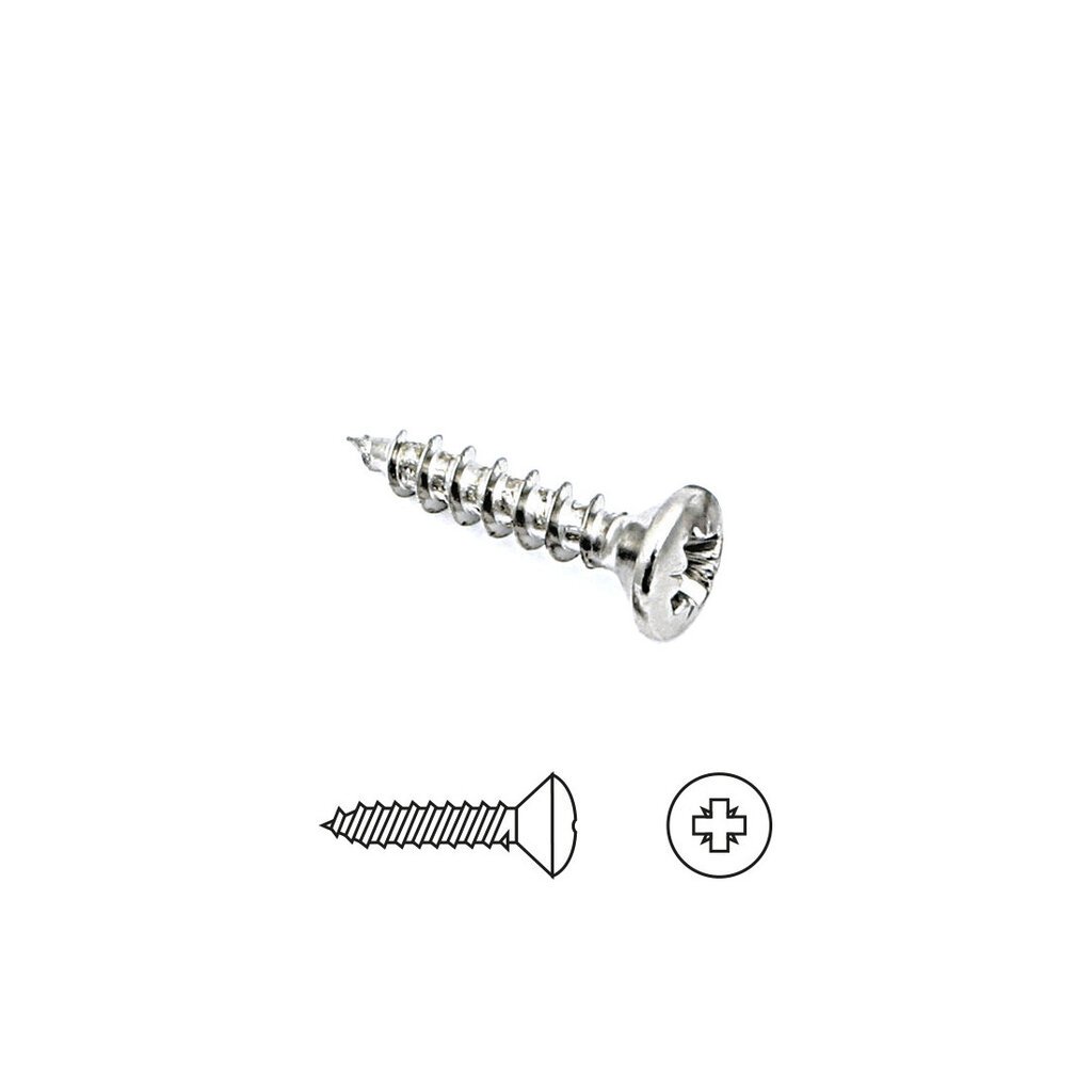 TORNILLO MADERA CABEZA GOTA SEBO POZI NIQUEL 3,5 X 16 (19) 1000 UDS 241030350165
