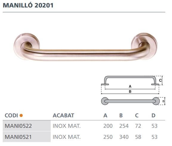 MANILLON ROSETA 50MM TUB 20201-200MM