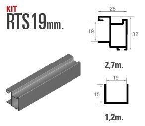 PUERTA KIT RTS-19 NEGRO MATE 2,7 MTS