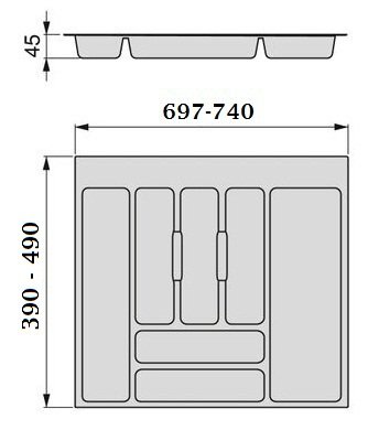 CUBERTERO UNIVERSAL GRIS A.M-800
