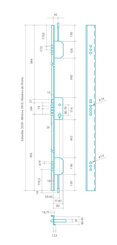 CERRADURA SEG.E-2000-(Z)-DS-70D-ORO DER.