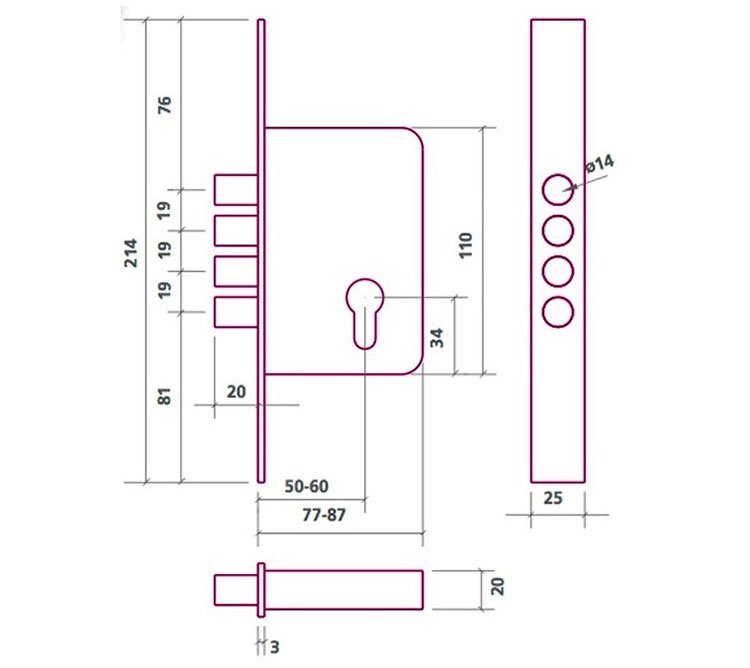 CERRADURA SEGURIDAD LATON LLAVE SOLA 701B/50-DS15/70D 1048573