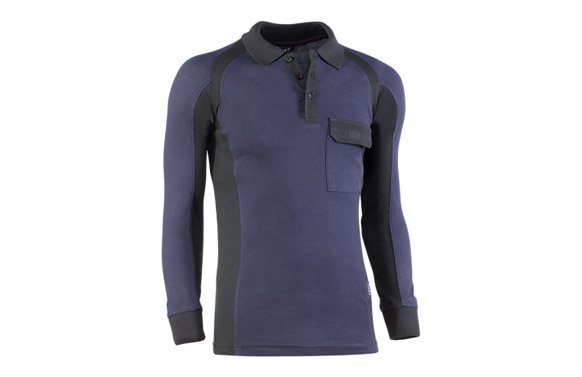 POLO MANGA LARGA FLEX PIQUE MARINO / NEGRO TALLA M 681/M