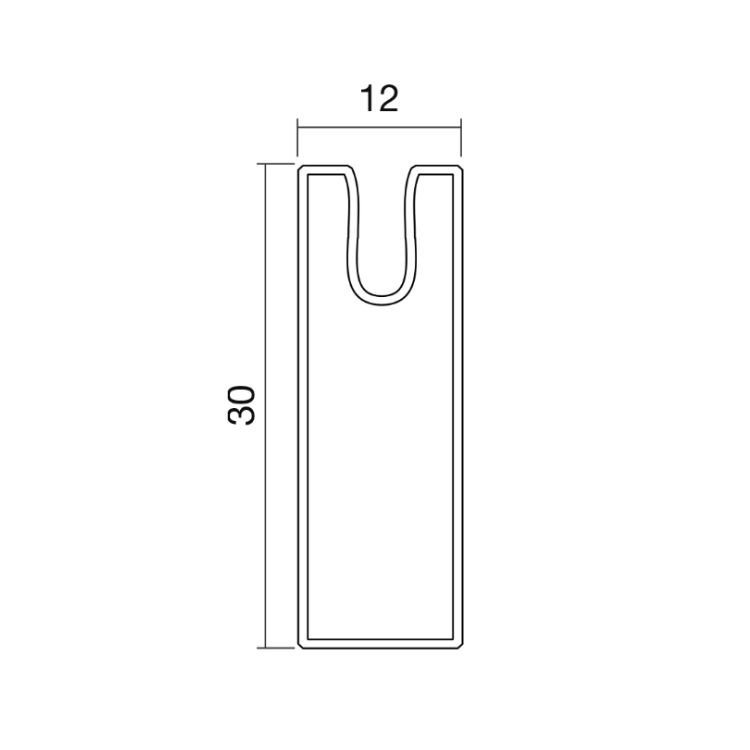 BARRA COLGADOR RECTANG.GOMA 196L PLATA