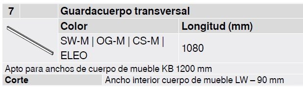 BARRA C.INT.(C) ZR7.1080UGR LEGRABOX GRI