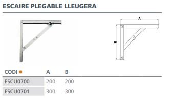 ESCUADRA PLEGABLE LIGERA CROMADA 2 POSICIONES