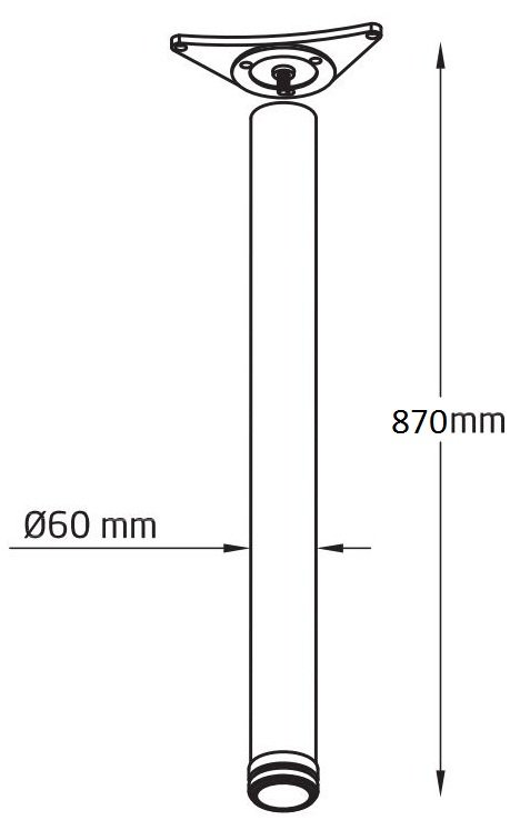 PATA COCINA GRADUABLE 60X870 NEGRO MATE