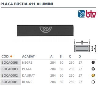 BOCACARTAS ALUMINIO COLOR PLATA 401