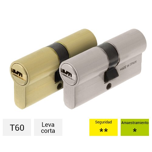 CILINDRO T60 LEVA CORTA 30-50 NIQUEL,