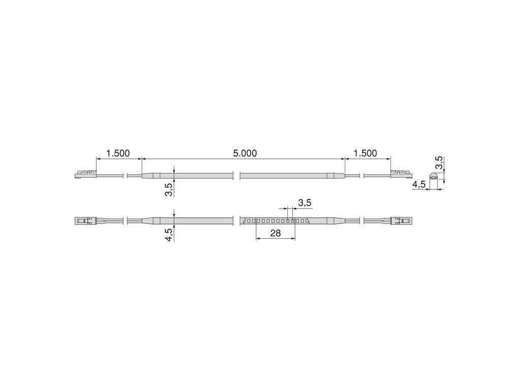 TIRA LED MINI SOBR 7,2W/M 5004MM 5229520
