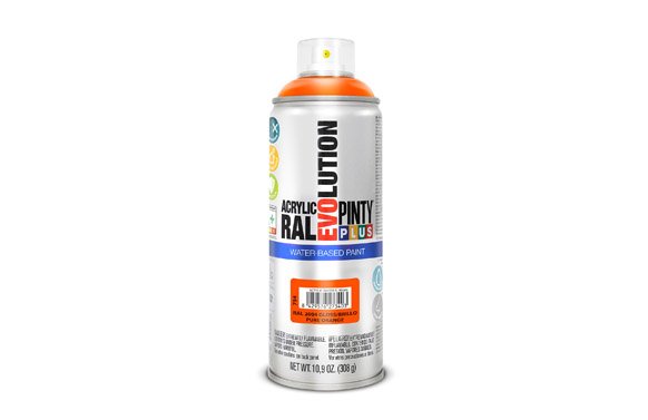 PINTURA SPRAY AL AGUA EVOLUTION WATER BASED 520 CC RAL 2004 NARANJA PURO BRILLO 754