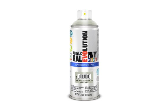 PINTURA SPRAY AL AGUA EVOLUTION WATER BASED 520CC RAL 7035 GRIS LUMINOSO BRILLO 846
