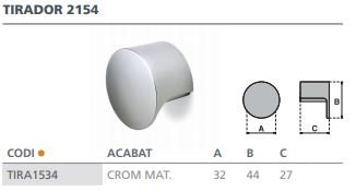 TIRADOR CROMO MATE 2154 ( 32MM) 6184001