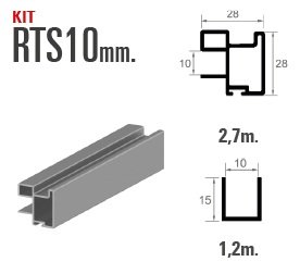 PUERTA KIT RTS-10 BLANCO MATE 9003 2.7MT
