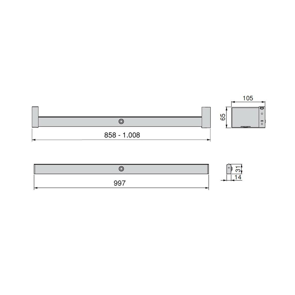 TUBO LED CASTOR 858MM- 1W PLATA5074362