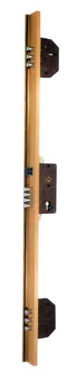 CERRADURA SEGURIDAD EMBUTIR 3 PUNTOS (CONJUNTO) 2000B-3Z/50-DS15/70C-I LARGO 45 ALUM. ESMALTAD ORO 1