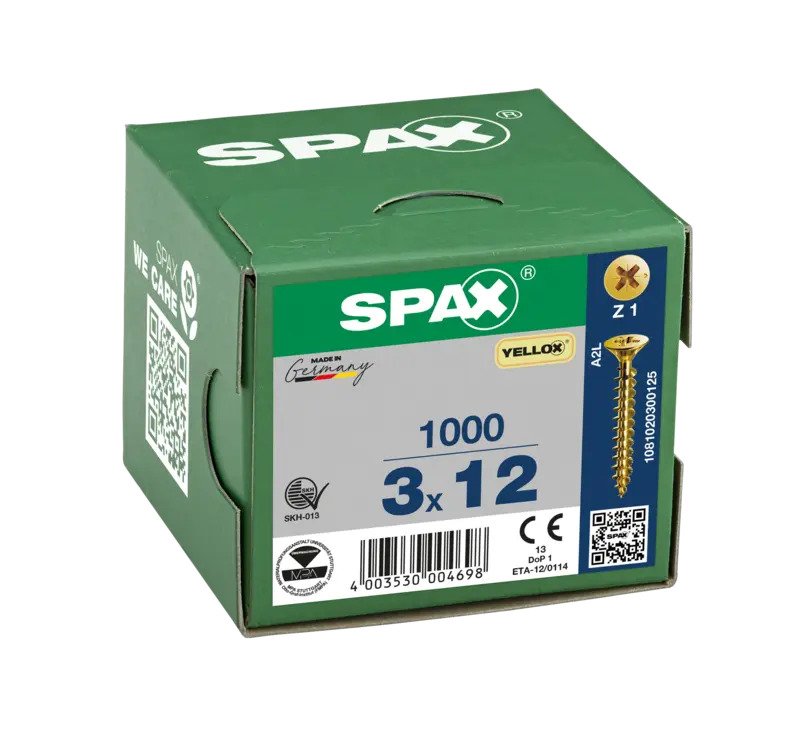 TIRAFONDO MADERA CABEZA PLANA POZI BICROMATADO 6 X 140 (24) CAJA PROFESIONAL 1081020601405