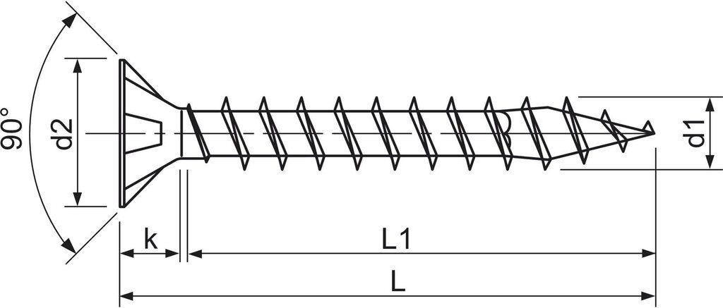 TORNILLO MADERA CABEZA PLANA POZI GALVANIZADO 4 X 60 MM CAJA 500 UNID 1081010400605