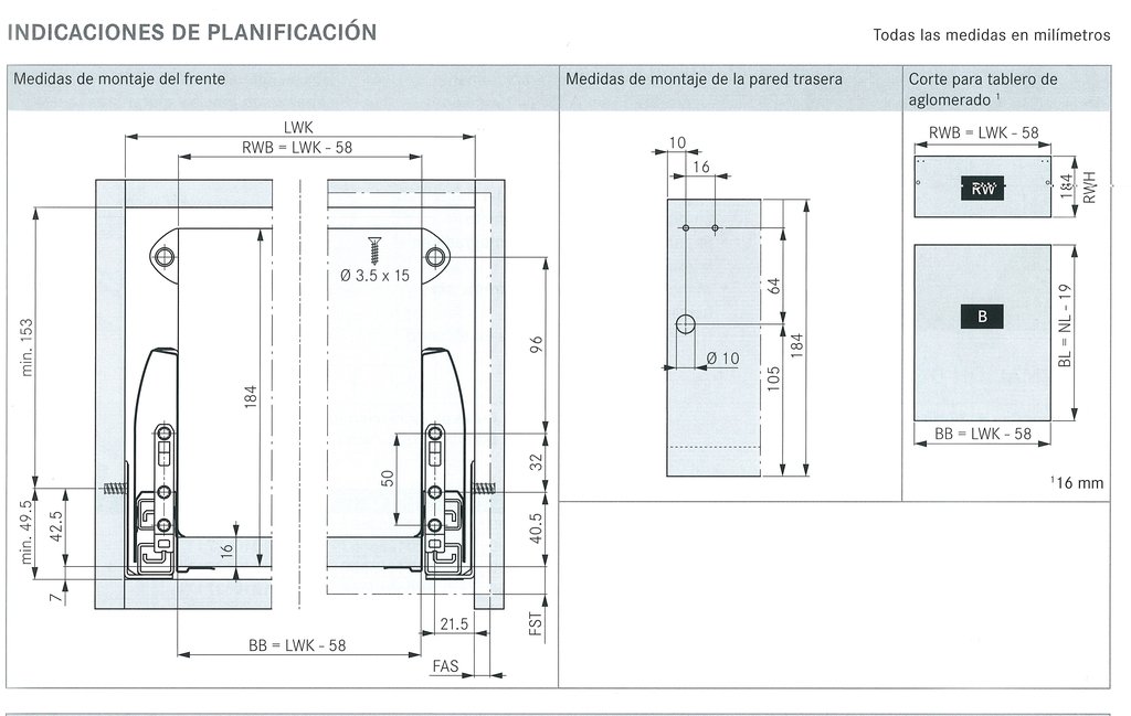 GUIA GRASS BARRA RECTANGULAR 500 MM GRIS