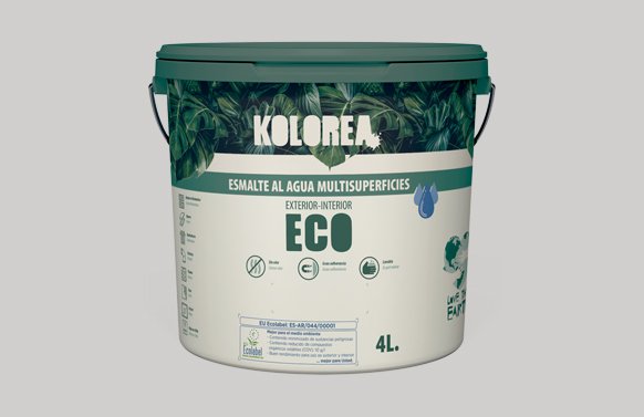 ESMALTE AL AGUA ECO SATINADO 4 L GRIS NIEBLA KES-10-4L/06171