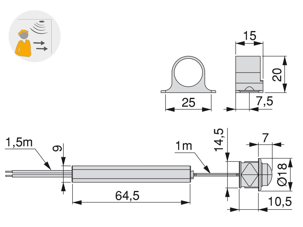 SENSOR POINT MOTION 36W 12V DC 5023120