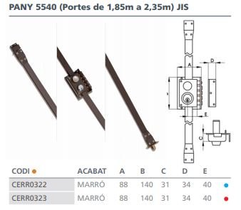 CERRADURA SEGURIDAD CGS SANSON 5540 IZQUIERDA MARRON 5540 IZQ.