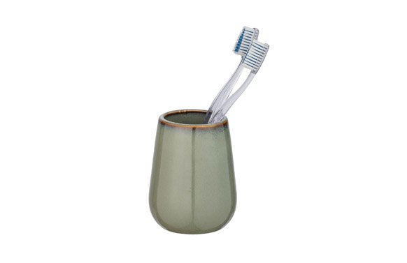 VASO PORTACEPILLO CERAMICO VERDE OLIVA SIRMIONE 24876