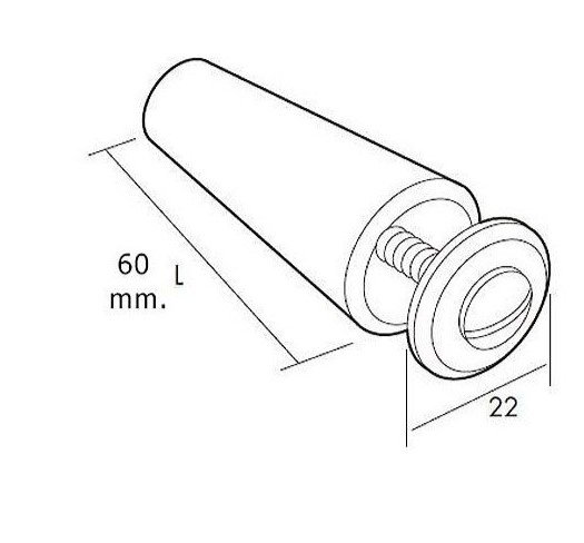 TOPE PERSIANA C/TORNILLO 60MM GRIS