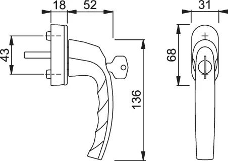 MANILLA PARA CREM. 0530 C/LLAVE F-9 INOX