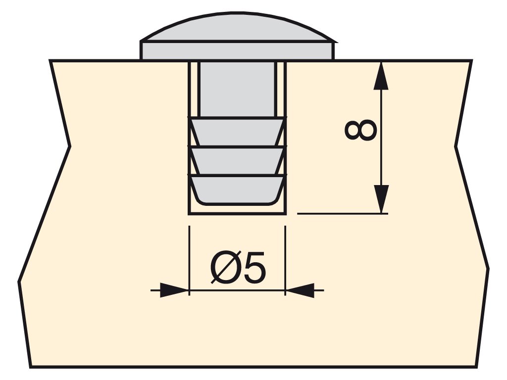 TOPE ENCASTE ELATICO 10X5 (9017320)TRANS