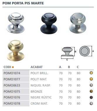 POM PORTA MARTE 70M/M 3600100-PU.BRIL