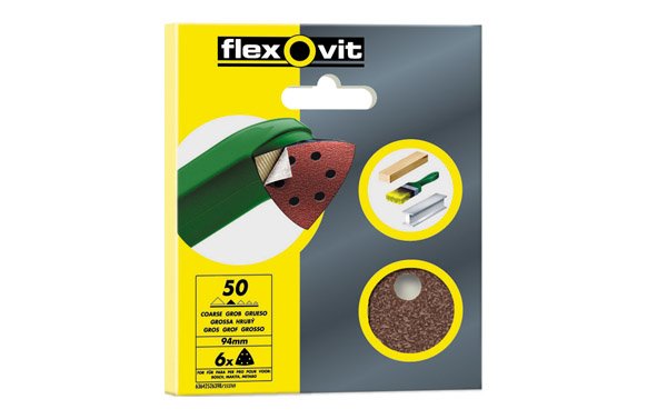 PAPEL OXIDO ALUMINIO VELGRIP DELTA 6 UDS 94 MM- GRANO 80 / 6 AGUJEROS 63642526400