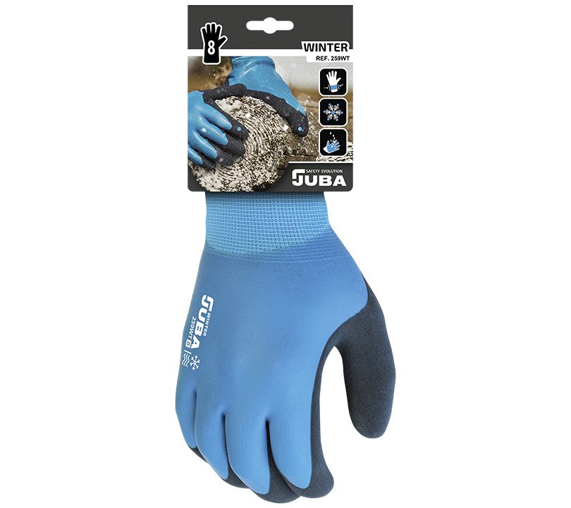 GUANTE POLIESTER DOBLE RECUBRIMIENTO LATEX FEEL & GRIP INVIERNO TALLA 9 H259WT/9