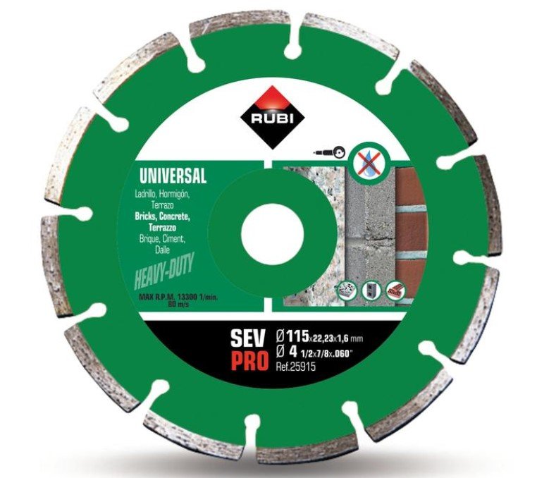 DISCO DIAMANTE CORTE SECO GENERAL OBRA SEGMENTADO  115 MM PRO 25915