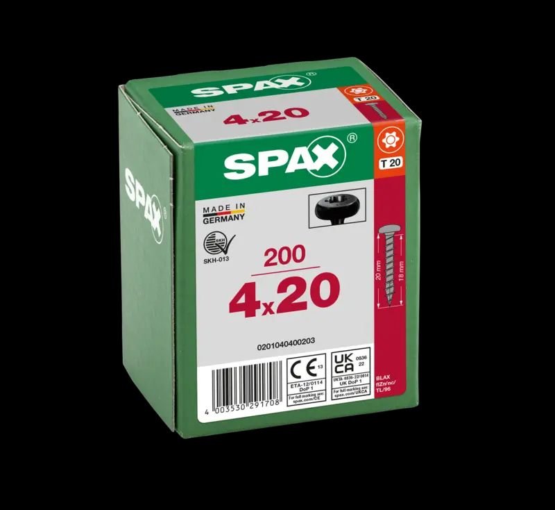 TORNILLO SPAX C/RE NEGRO 4,0X20 T20 200U