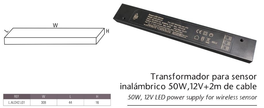 TRANSFORMADOR INALAMBRICO 50W-12V