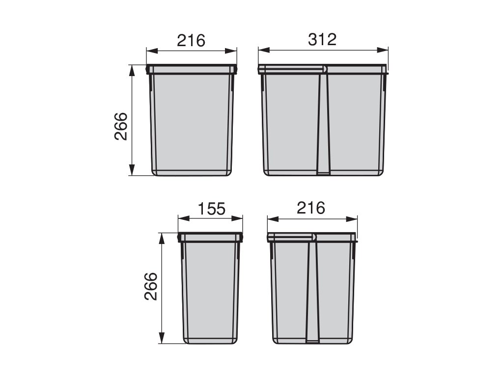 CUBO RECYCLE M800/900/1000 2X15L 2X7L