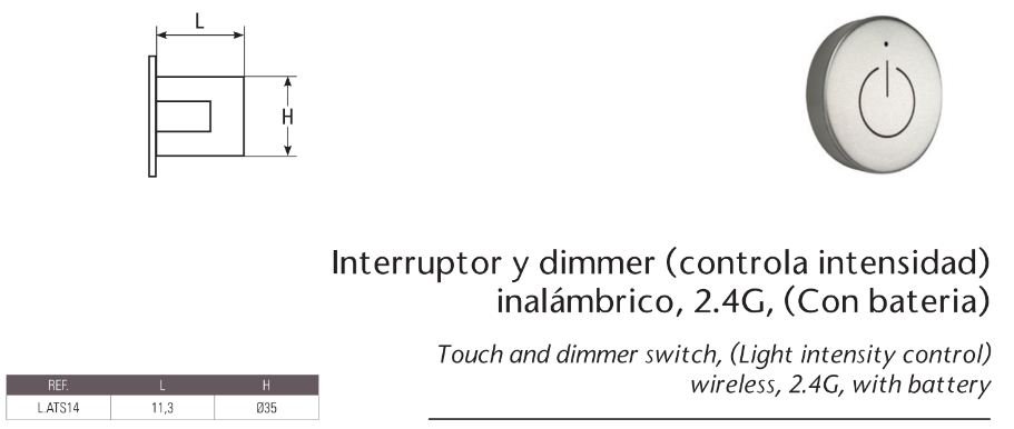 INTERRUPTOR DIMMER INALAMBRICO