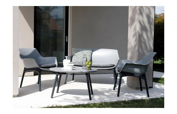 CONJUNTO POLIPROPILENO GRIS/GRIS ANTRACITA SET PAROS 91625