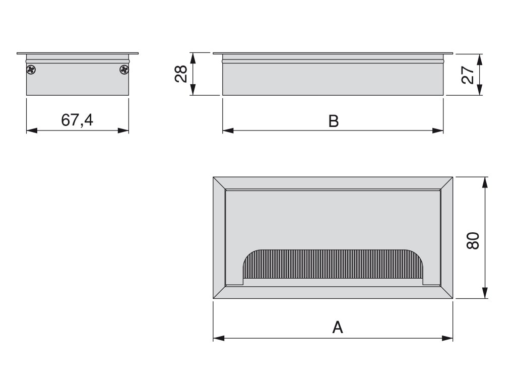 TAPA PASACABLE QUADRUM 160X80 5010062
