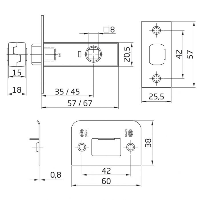 PICAPORTE 6/45-LATONADO 369