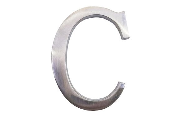LETRA LATON 100 MM B CROMO BRILLO 4410020