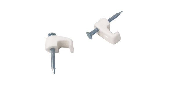GRAPA PLASTICO CABLE PLANO BLANCA 10 UNIDADES 3,9 X 2,2 MM 2281