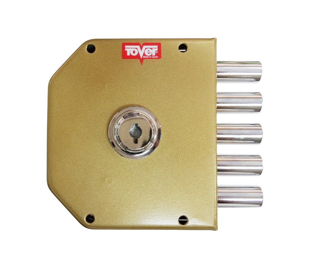 CERRADURA SOBREPONER SIN VARILLAS LLAVE SOLA 60/I ESMALTADA ORO 6001P