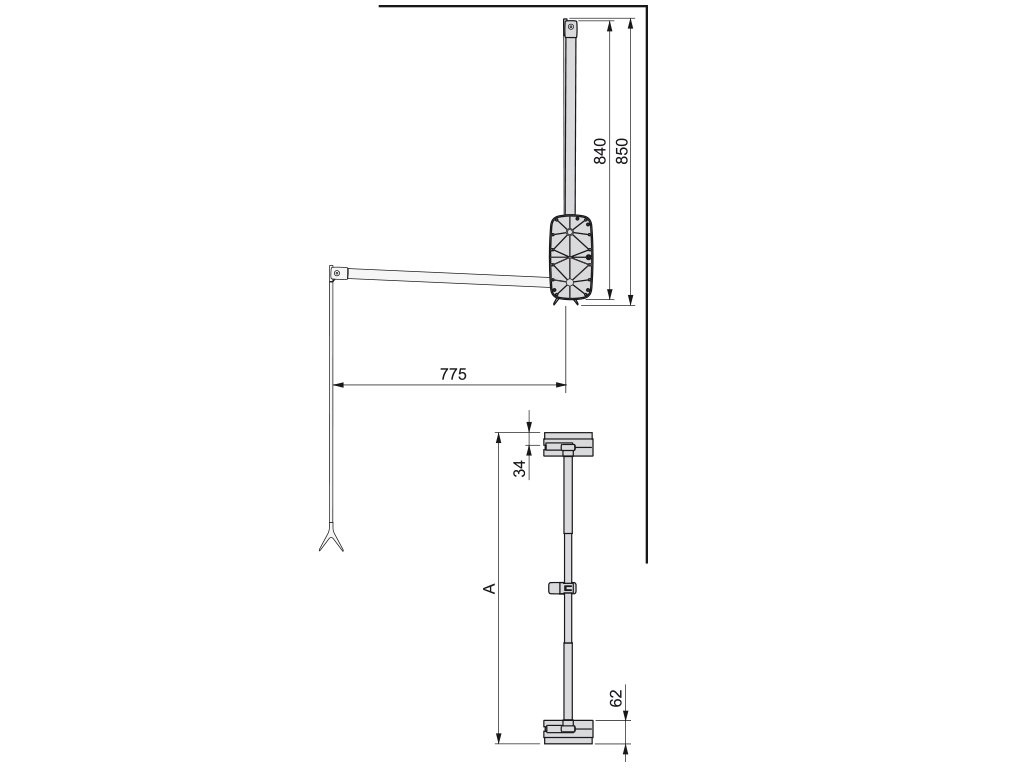 COLGADOR ABATIBLE SLING 830-1150 TITANIO