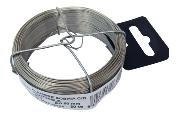 ALAMBRE INOXIDABLE EN BOBINA 50 M N- 3/0,8 MM 06300